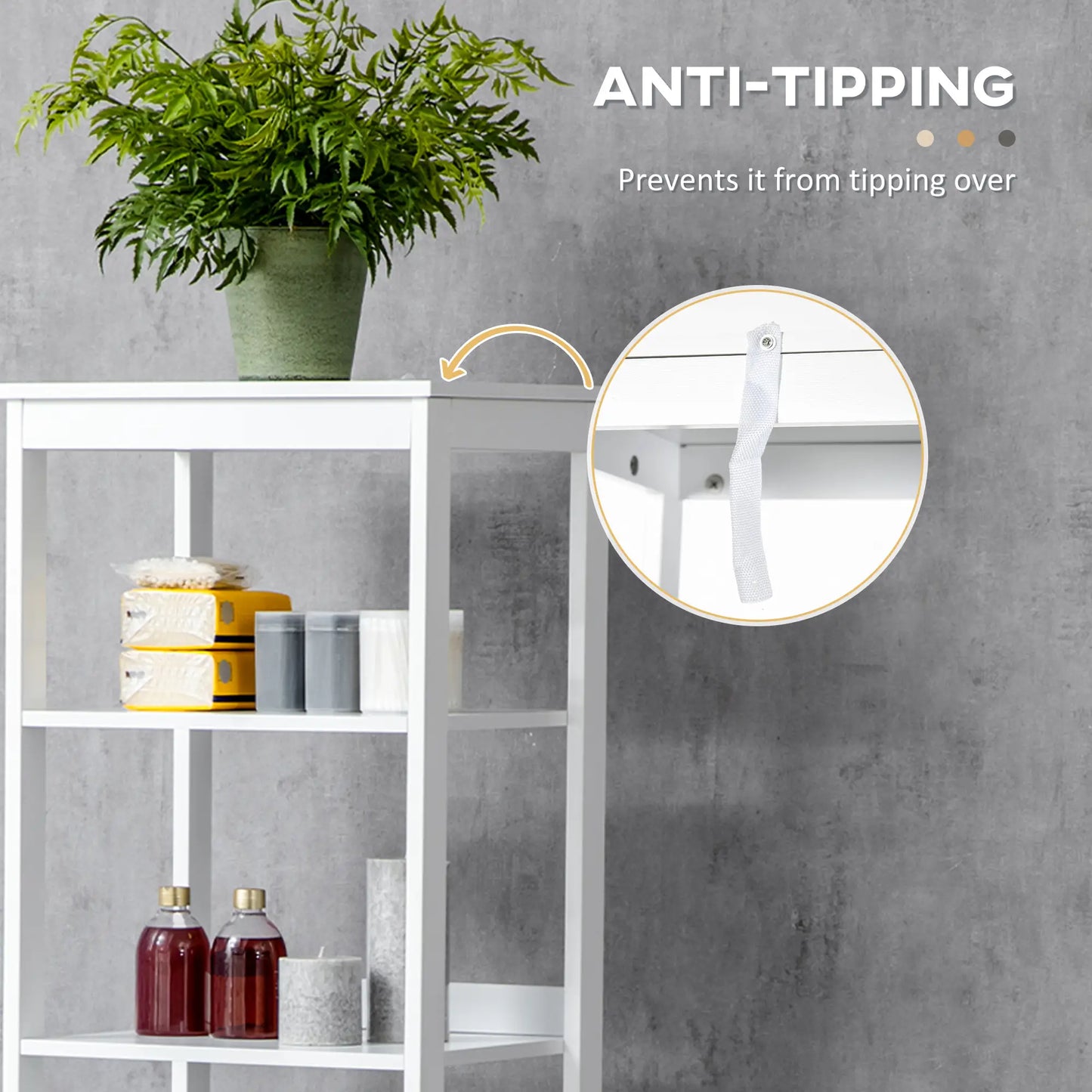 Tallboy Tall Bathroom Cabinet in White Grey