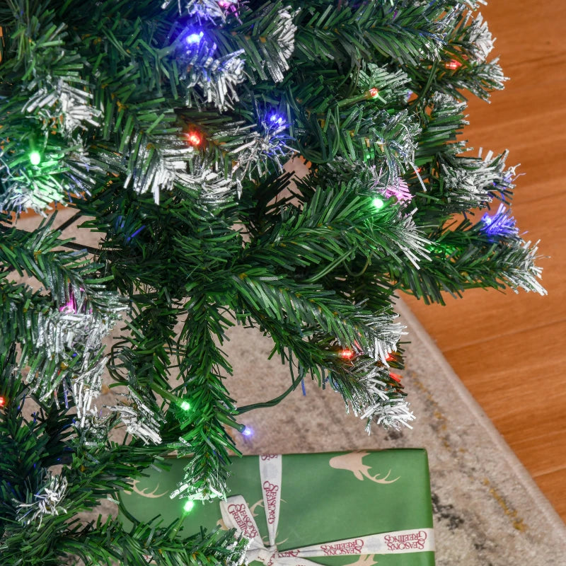 7FT Tall Prelit Pencil Slim Artificial Christmas - 350 Colourful LED Lights and 818 Tips