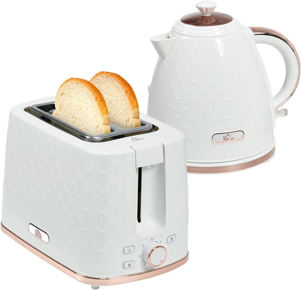 Kettle and Toaster Set 1.7L Fast Boil Kettle & 2 Slice Toaster Set - White