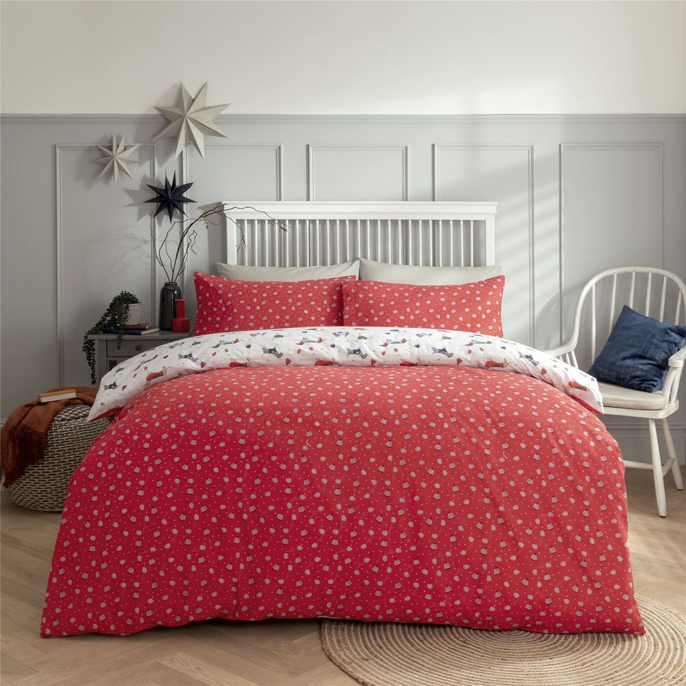 CHRISTMAS JUMPER DOGS MULTI DUVET SET - DOUBLE