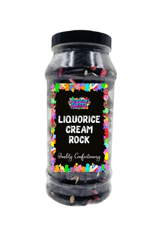 Liquorice Cream Rock Retro Sweets Gift Jar