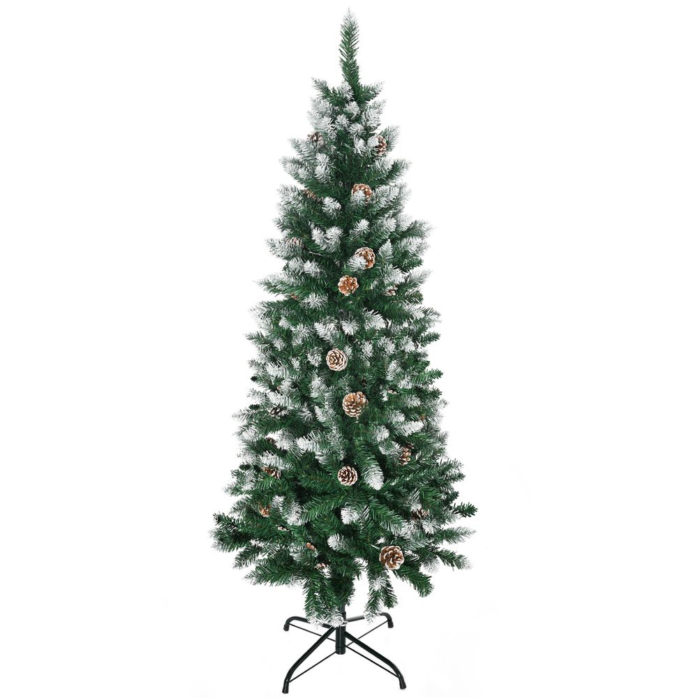 5FT Snow Artificial Christmas Tree with Pine Cones