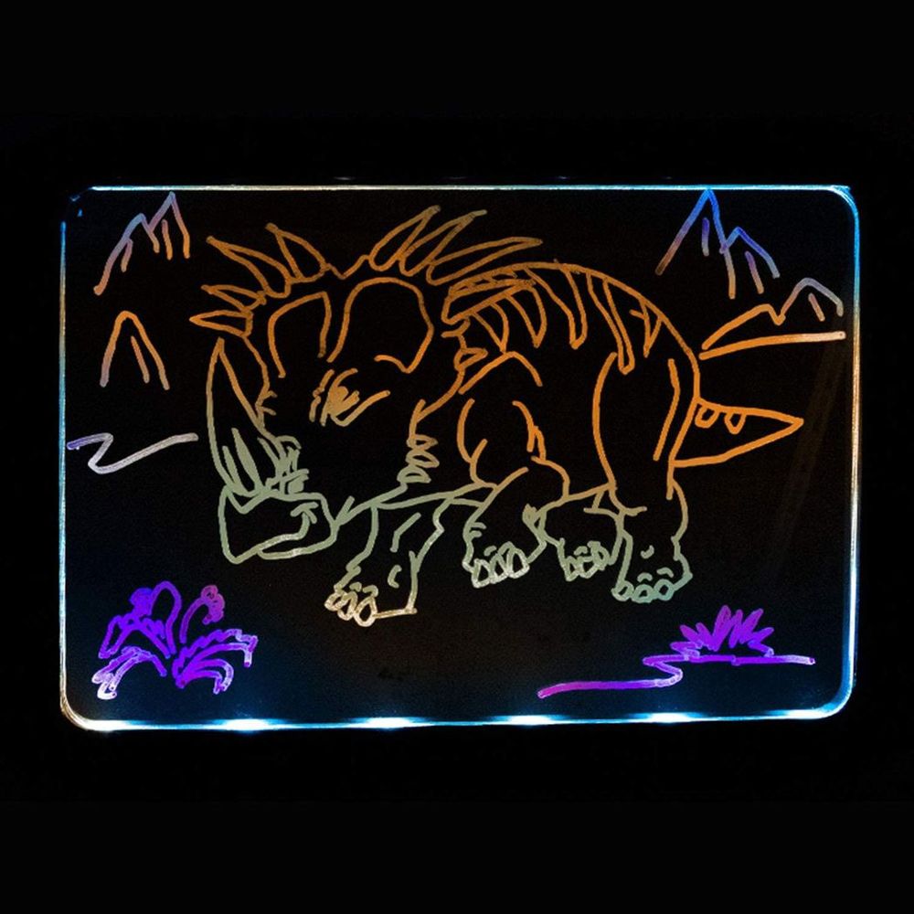 Doodle Kid's 15.4 Inch Magic LED Light Dinosaur Pictures Magic Drawing Board