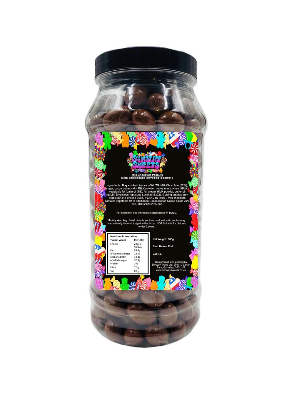 Milk Chocolate Peanuts Chocolate Covered Peanuts Retro Sweets Gift Jar