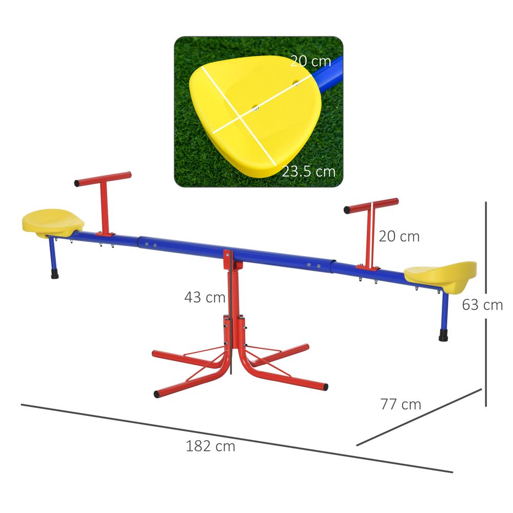 Kids 360° Rotating Metal Seesaw Swivel Teeter Totter for Garden