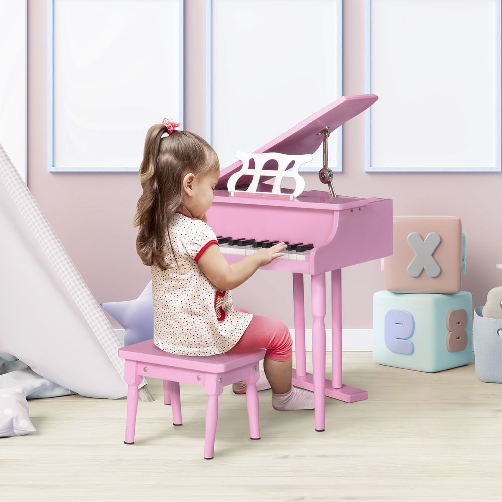 30 Keys Mini Kids Piano with Music Stand and Bench Best Gifts Toy