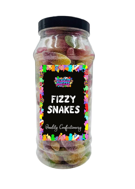 Fizzy Snakes Fizzy Sour Retro Sweets Gift Jar