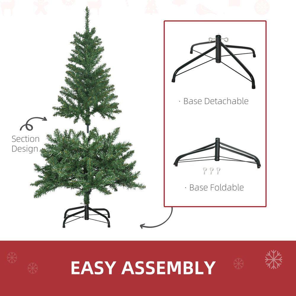 4FT Christmas Tree with Warm White LED Lights - Green