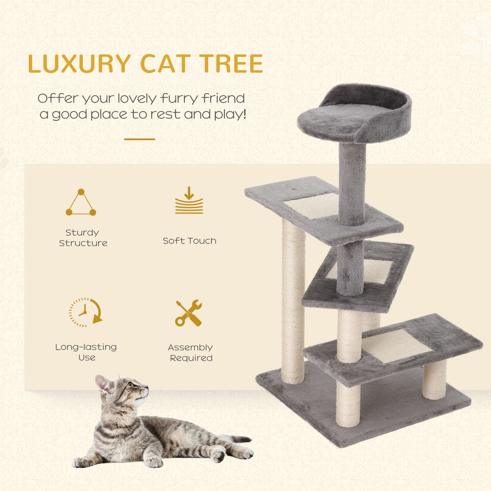 Cat Tree Activity Centre, Kitten Climbing Tower, Plush Scratching Post