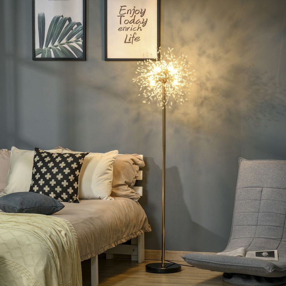 Dandelion-Crystallite Floor Lamp, with Foot Switch