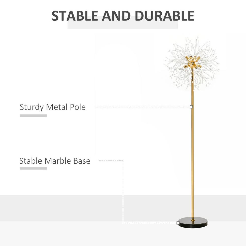 Dandelion-Crystallite Floor Lamp, with Foot Switch