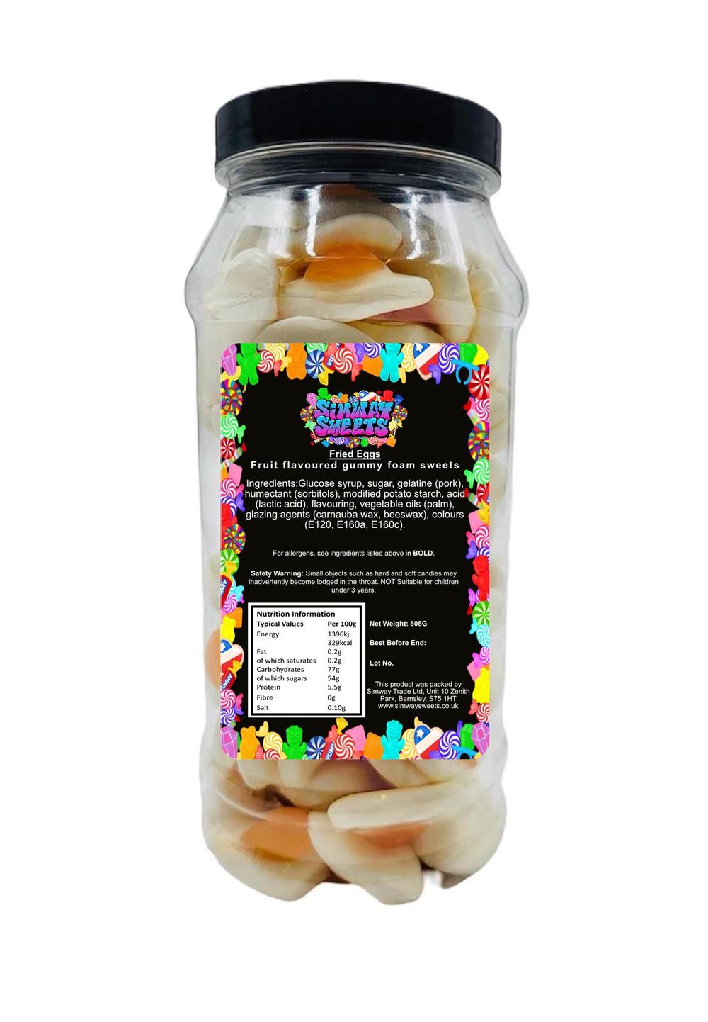 Fried Eggs Foam Gummy Jelly Sweets Retro Sweets Gift Jar