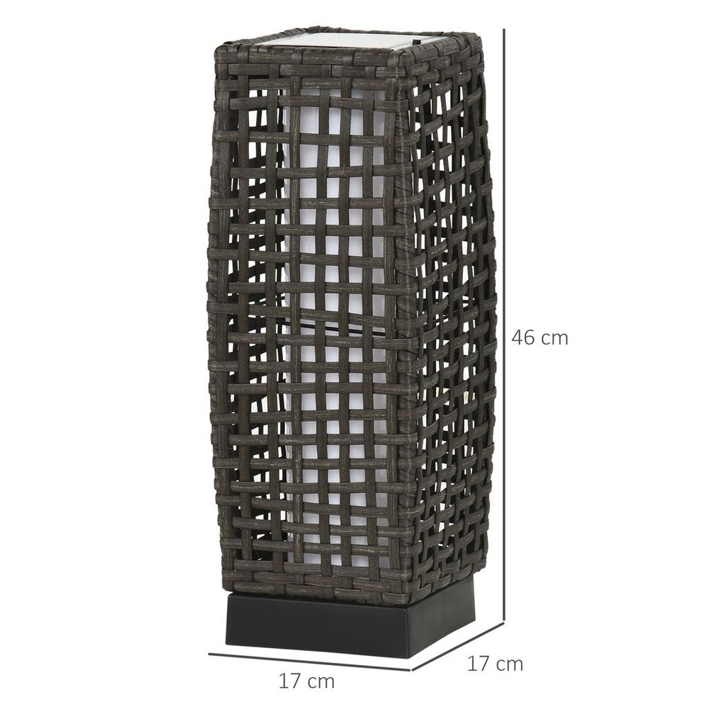 Outdoor Rattan Solar Lantern with Auto On/Off Solar Powered LED Lights