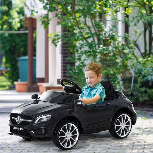 6V Licensed Mercedes Benz Kids Ride On Car with Remote Light Music Black