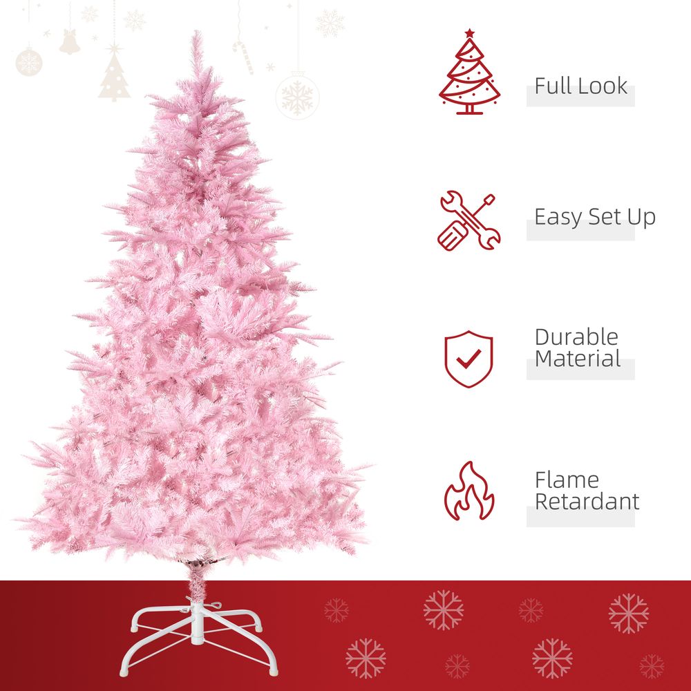 6FT Artificial Pink Christmas Tree with Automatic Open