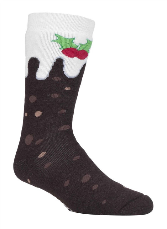 Heat Holders - Mens Christmas Pudding Socks