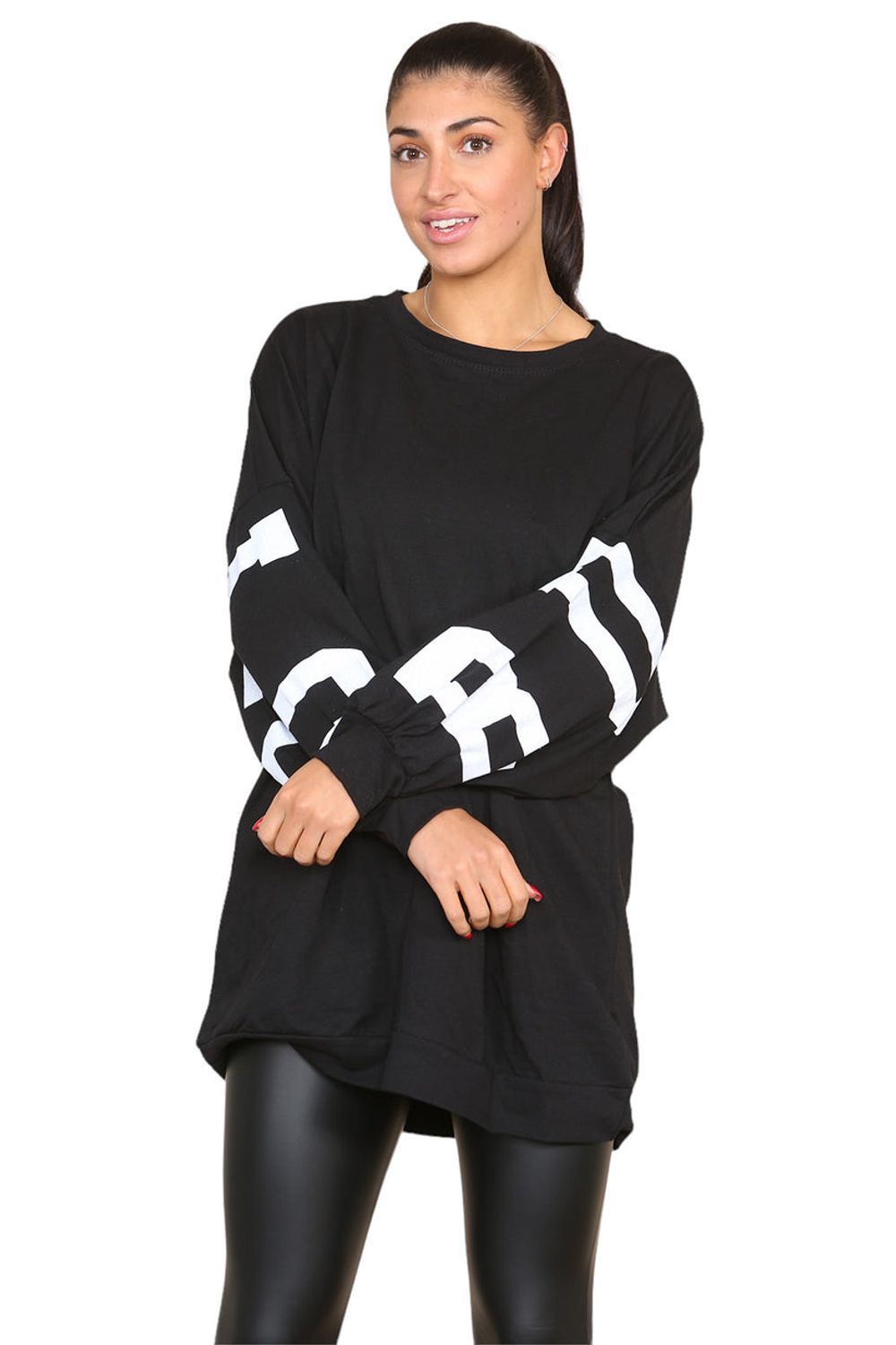 Buffalo Slogan Print Oversized Jumper Dress