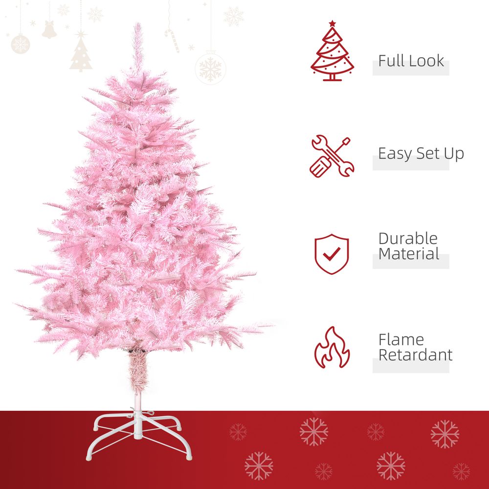 4FT Artificial Pink Christmas Tree with Automatic Open