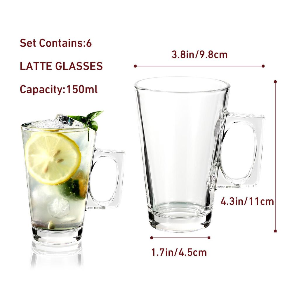 Vinsani Latte Glasses 6pcs