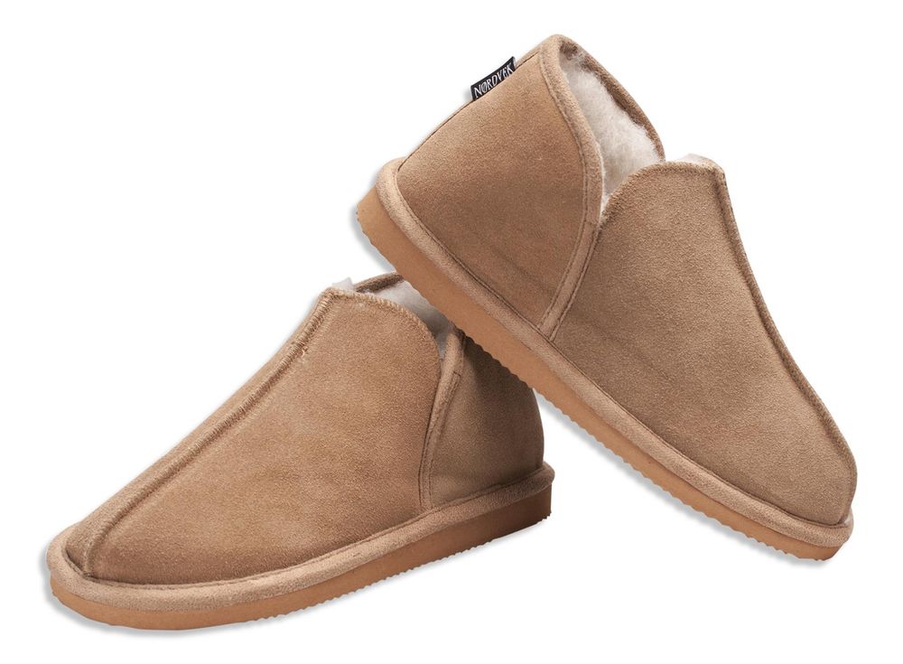 Nordvek Mens Suede Boot Style Slippers With Rubber Sole