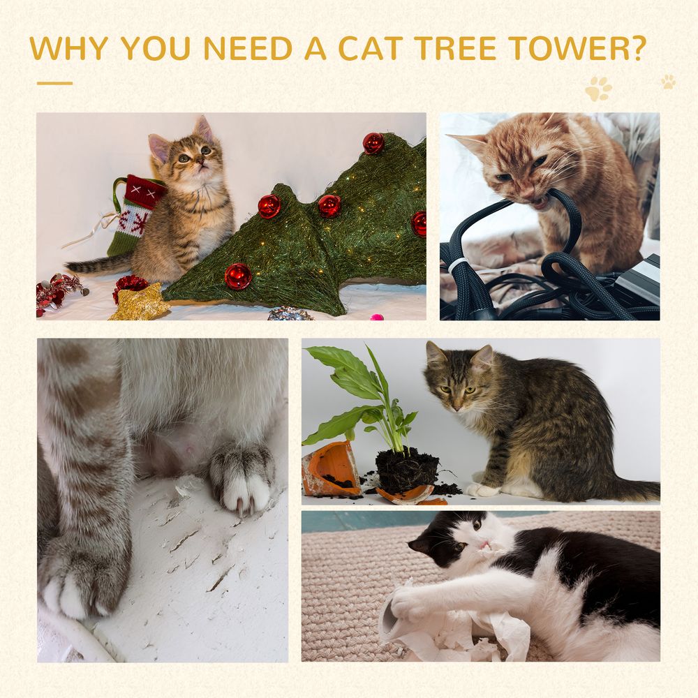 Cat Tree Activity Centre, Kitten Climbing Tower, Plush Scratching Post