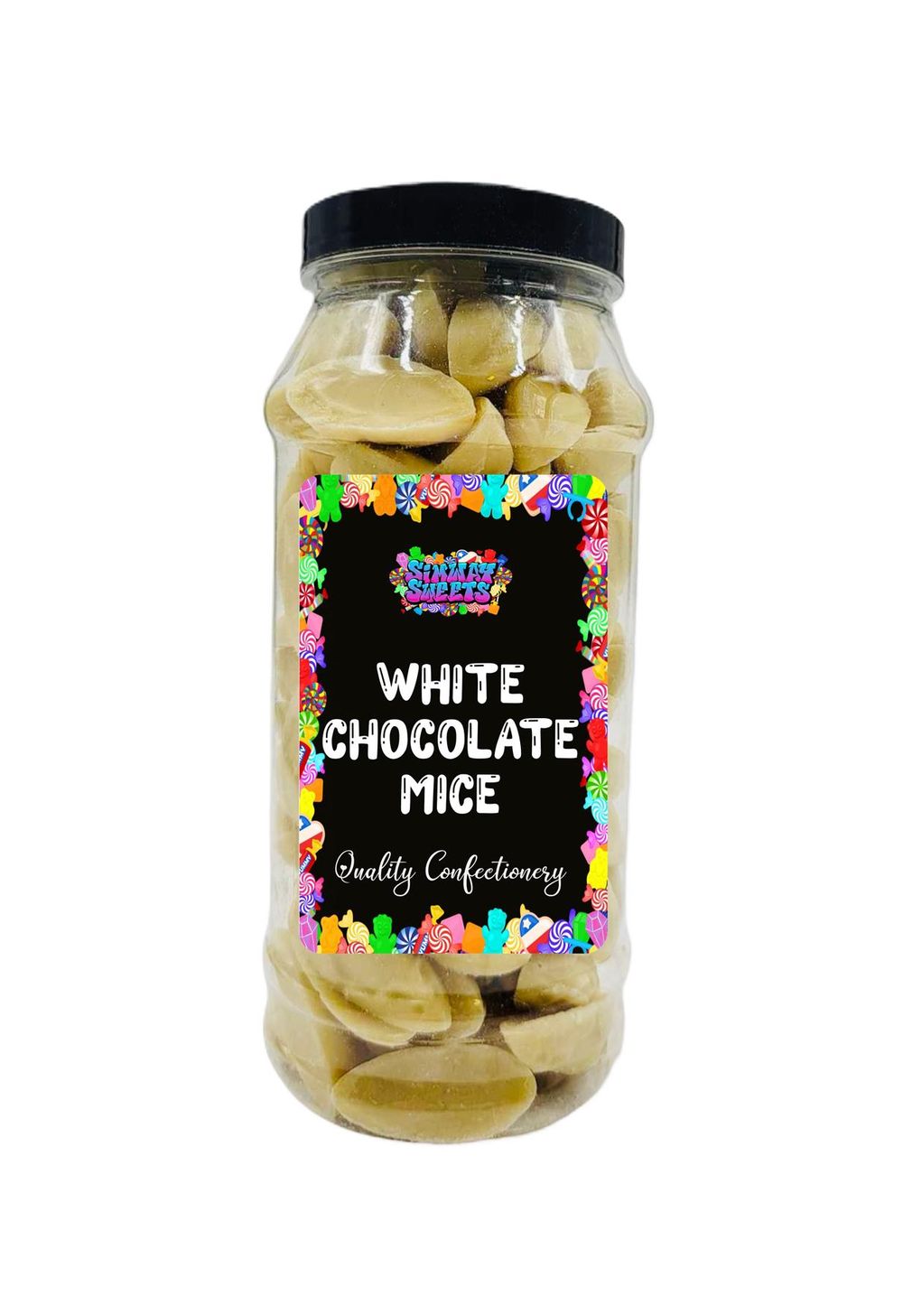 White Chocolate Mice Retro Sweets Gift Jar