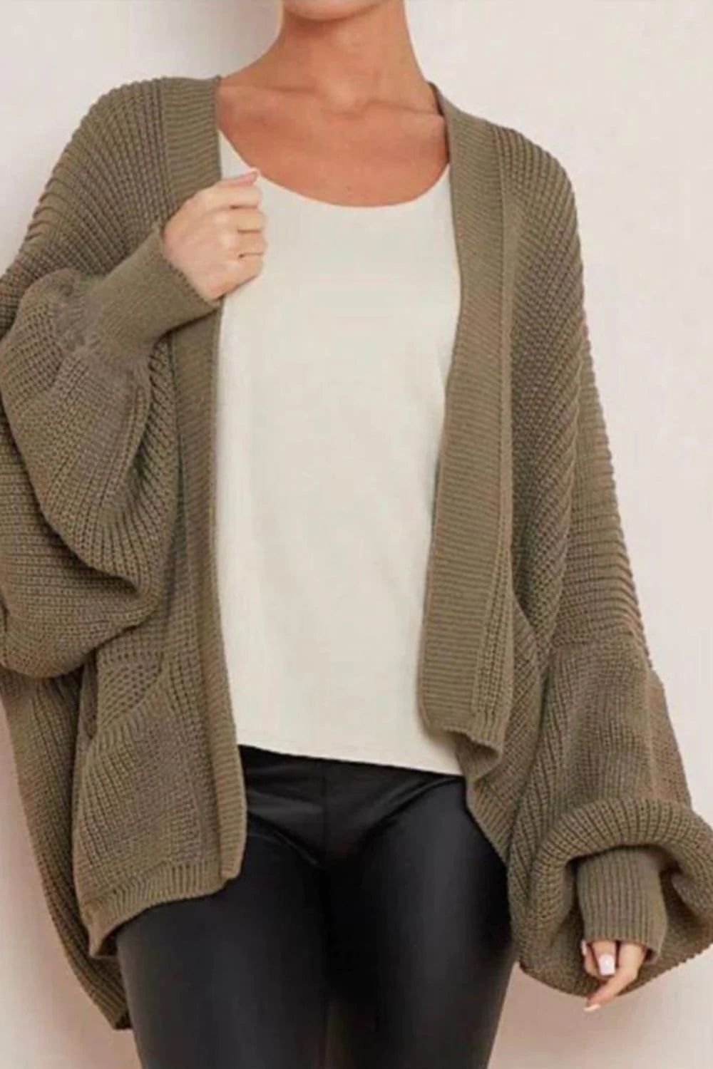 Crop Balloon Pocket Cardigan