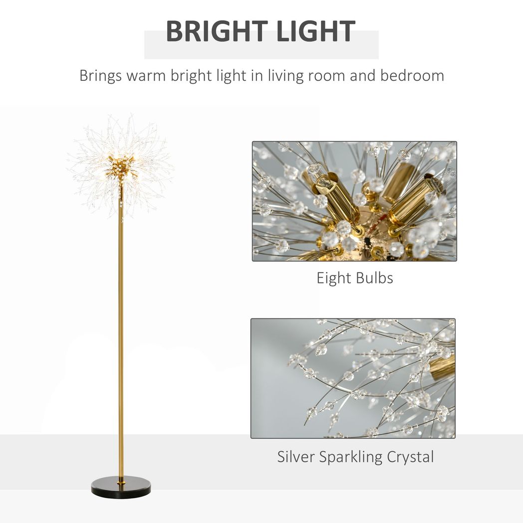 Dandelion-Crystallite Floor Lamp, with Foot Switch