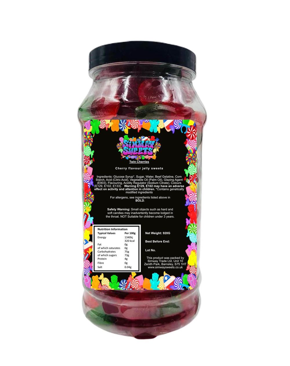 Twin Cherries Gummy Jelly Sweets Retro Sweets Gift Jar