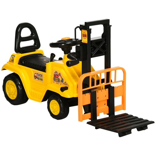 Kids Ride on Forklift Truck with Fork Tray, Under Seat Storage, Backrest