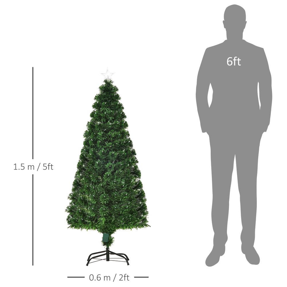 5FT Pre-Lit Artificial Christmas Tree with Lights and Star Topper