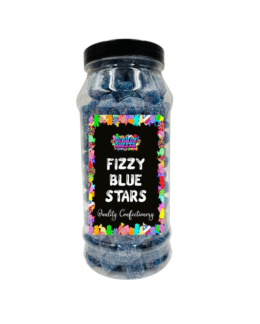 Fizzy Blue Stars Fizzies Retro Sweets Gift Jar Blue Sweets