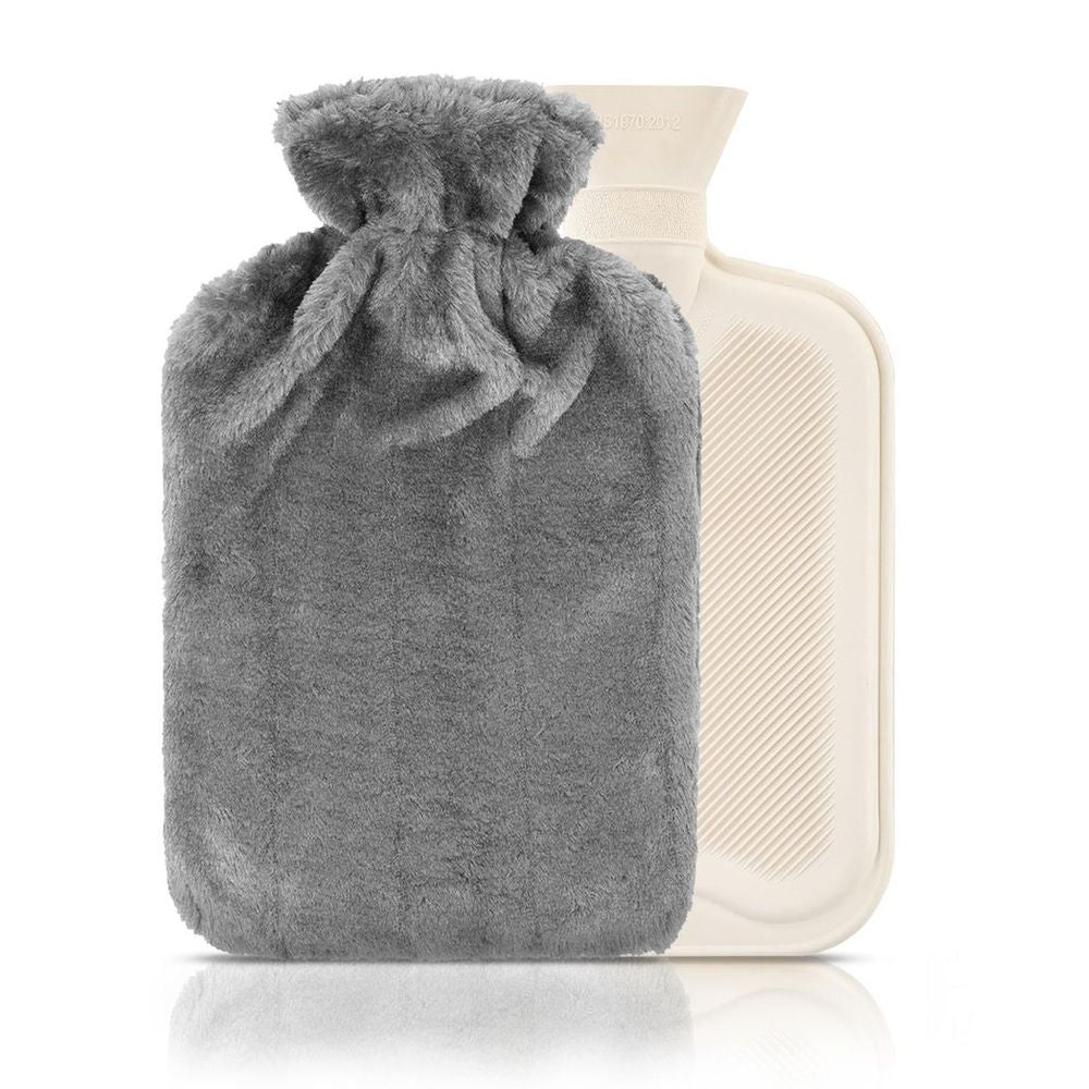 ASAB Fluffy Pom Pom Hot Water Bottle 2L - GREY