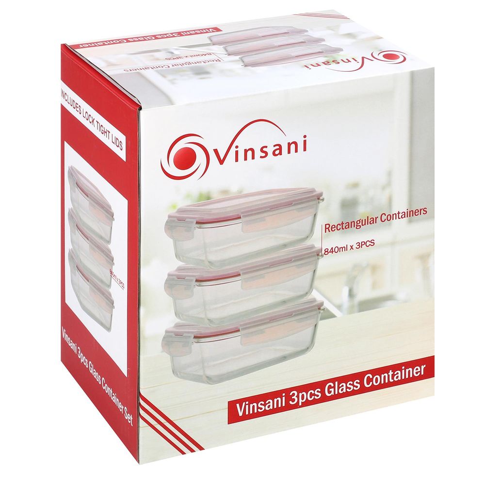 Vinsani 3pcs Glass Boro Set