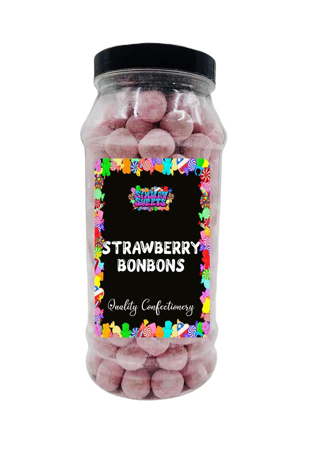 Strawberry Flavour BonBons Retro Sweets Bon Bons Gift Jar