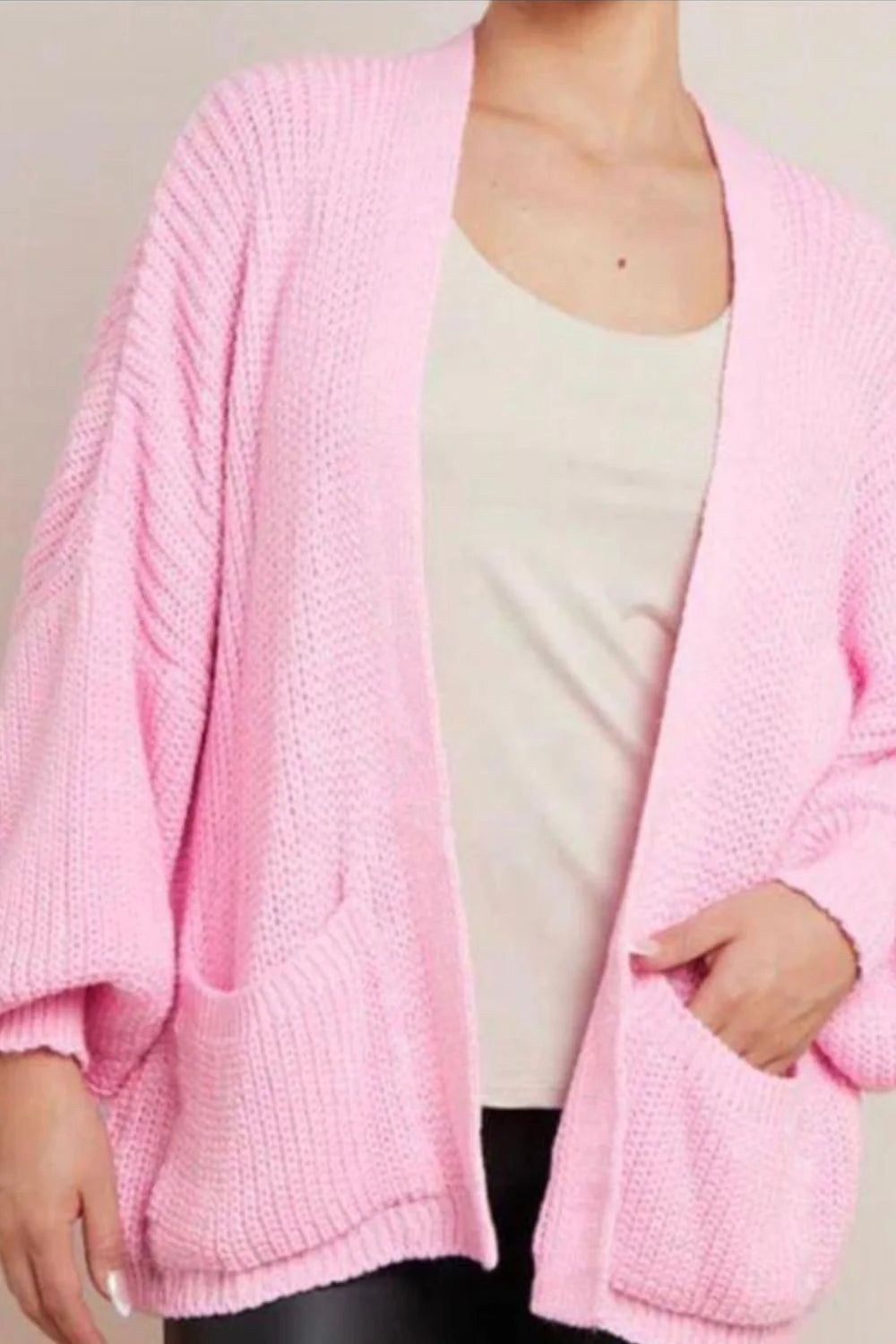 Crop Balloon Pocket Cardigan