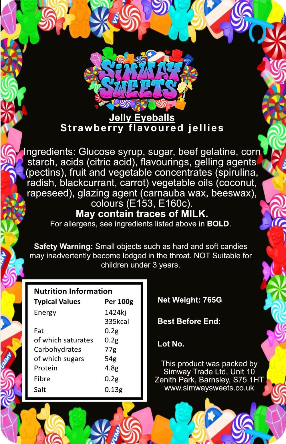 Jelly Eyeballs Gummy Jelly Sweets Retro Sweets Gift Jar