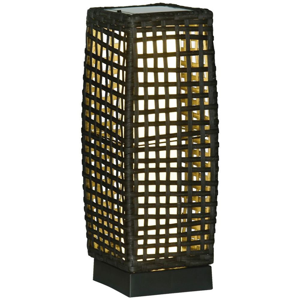 Outdoor Rattan Solar Lantern with Auto On/Off Solar Powered LED Lights