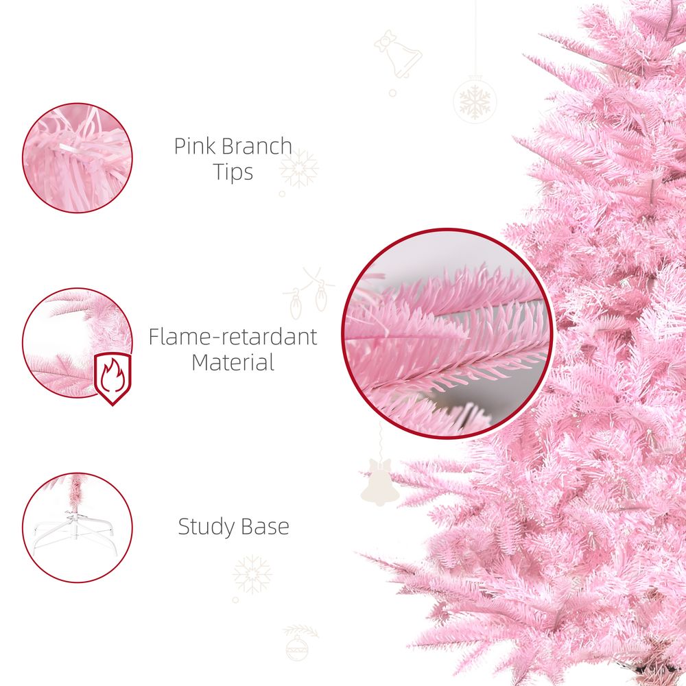 4FT Artificial Pink Christmas Tree with Automatic Open