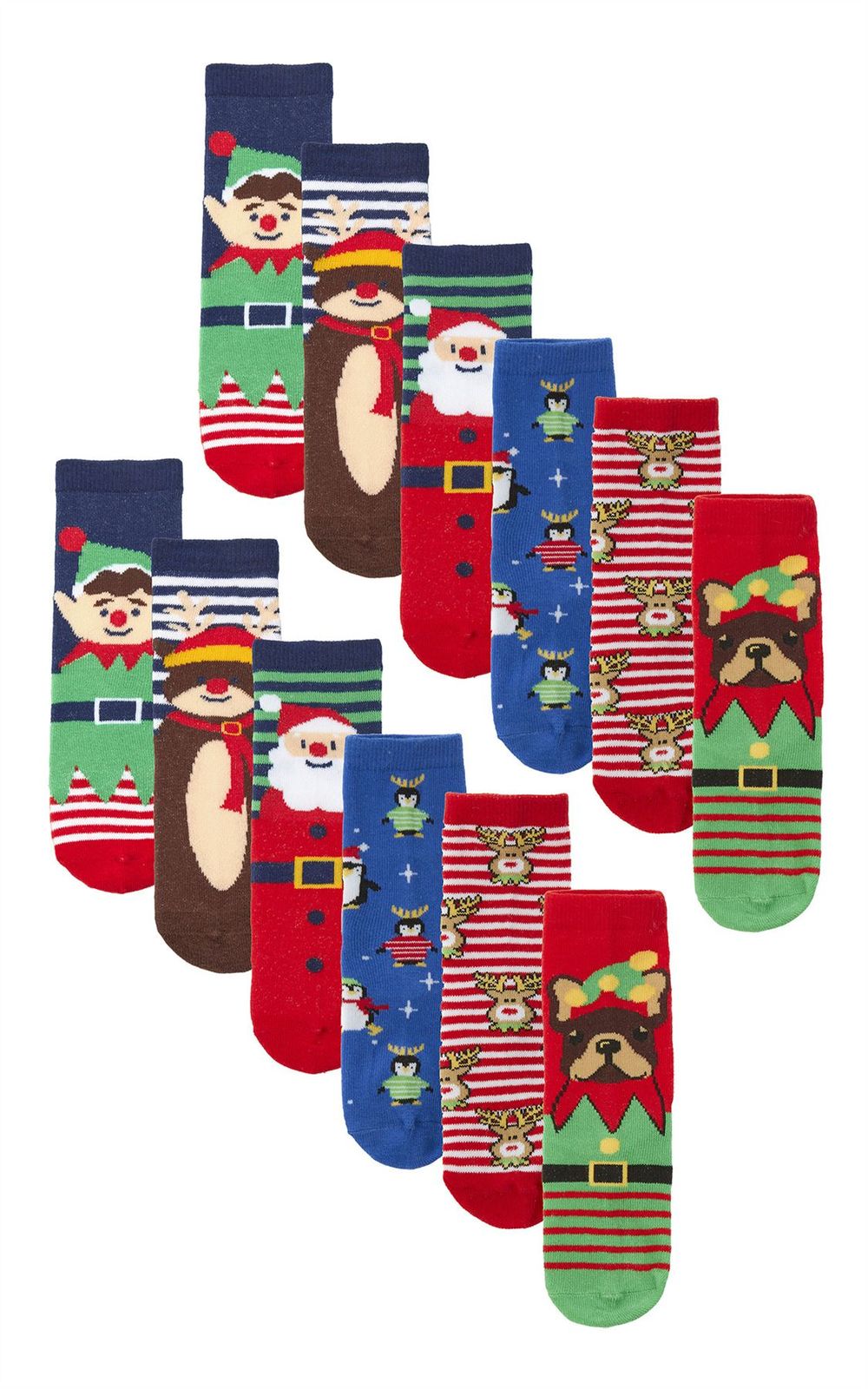 12 PAIRS - Kids Xmas Socks