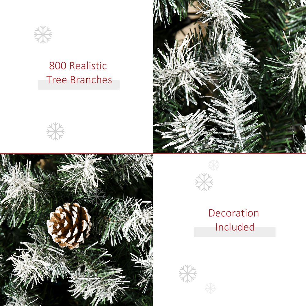 6FT Artificial Christmas Tree With Pine Cones and Automatic Open - Green