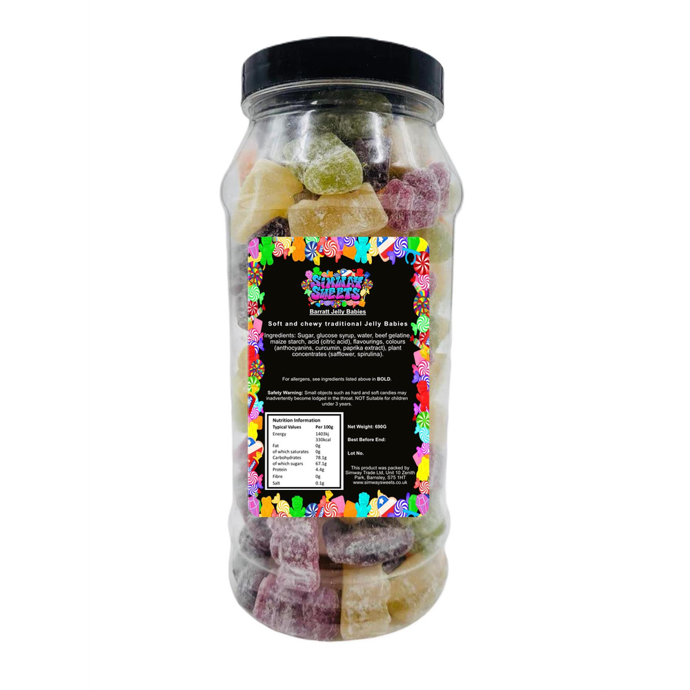 Jelly Babies Traditional Retro Sweets Gift Jar