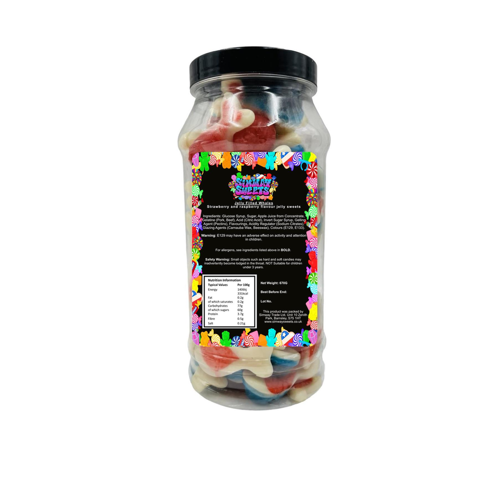 Jelly Filled Whales Gummy Jelly Animal Shaped Sweets Retro Sweets Gift Jar