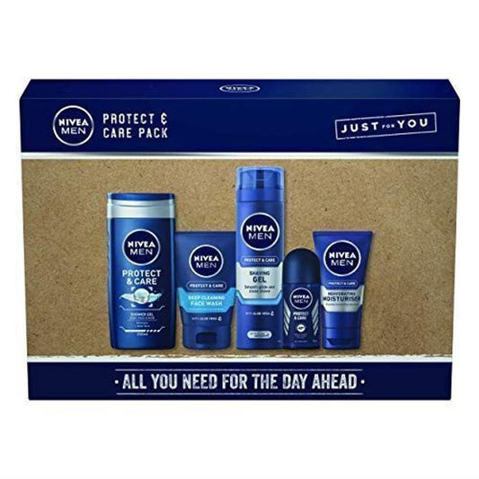 NIVEA MEN Protect & Care, Men's Gift Set with Full-Size Skincare Products 5 Piece *£5 OFF WILL BE APPLIED AUTOMATICALLY AT CHECKOUT*