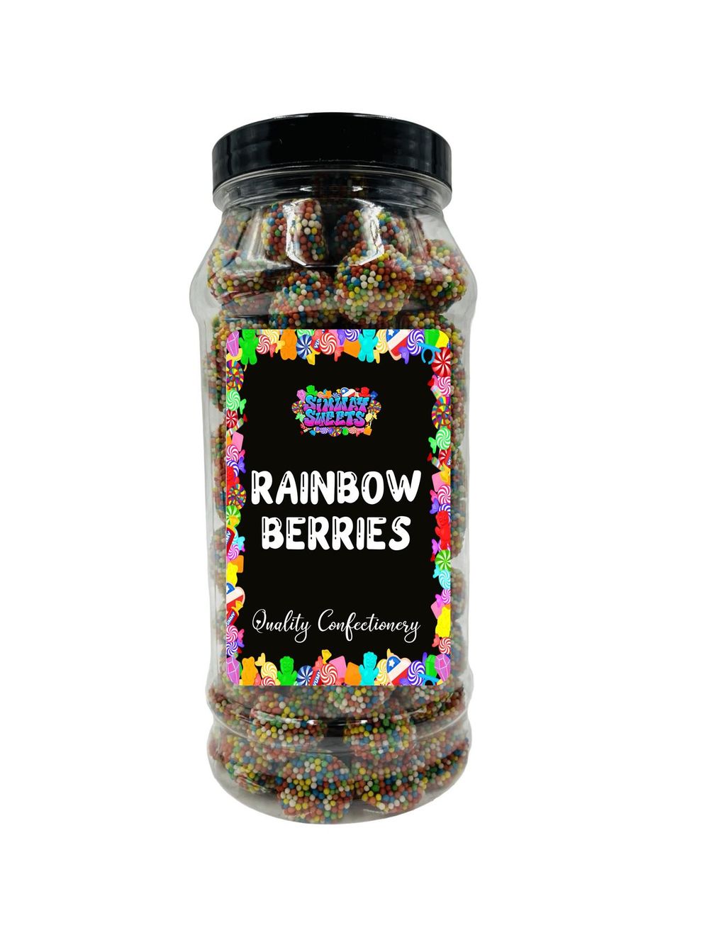 Fruit Flavour Rainbow Berries Gummy Retro Sweets Gift Jar