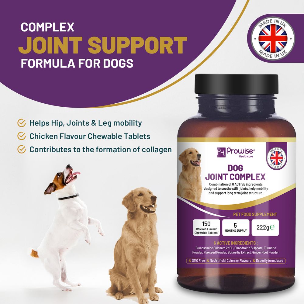 Dog Joint Support 150 Chicken Chewable Tablets - 5 Months Supply - UK Made by Prowise