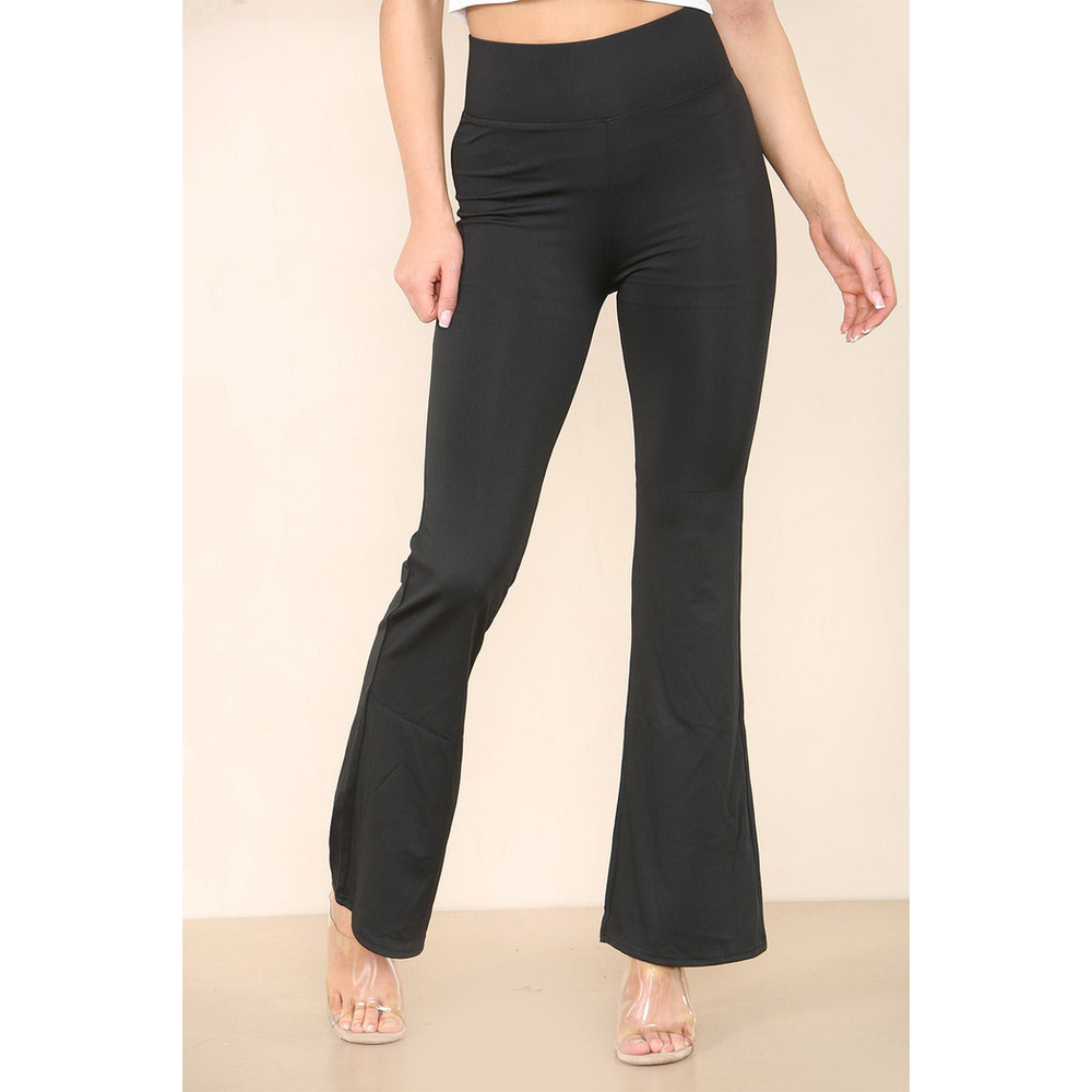 High Waisted Wide Leg Flared Trousers