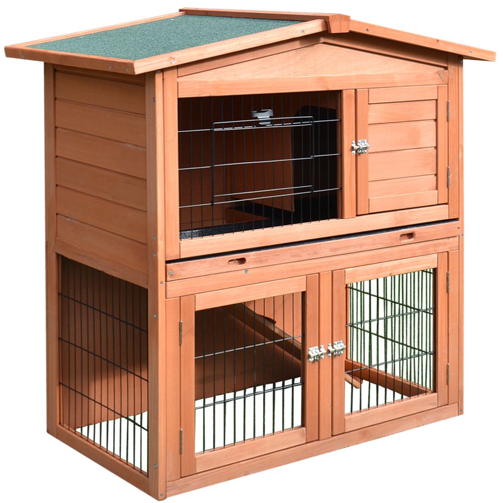 A-Frame Wood Wooden Rabbit Hutch, Small Animal House, Pet Cage, Chicken Coop