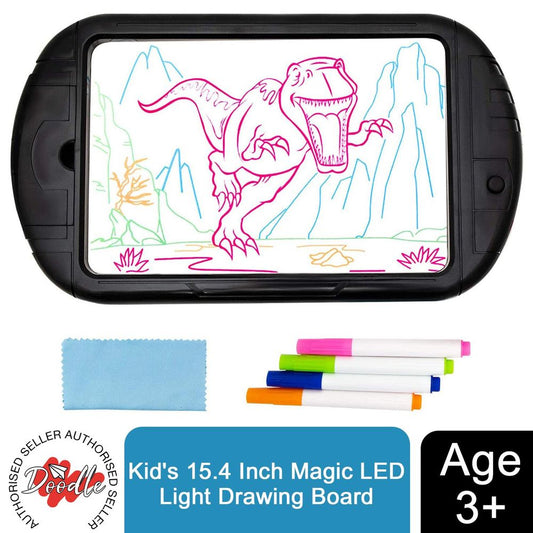 Doodle Kid's 15.4 Inch Magic LED Light Dinosaur Pictures Magic Drawing Board