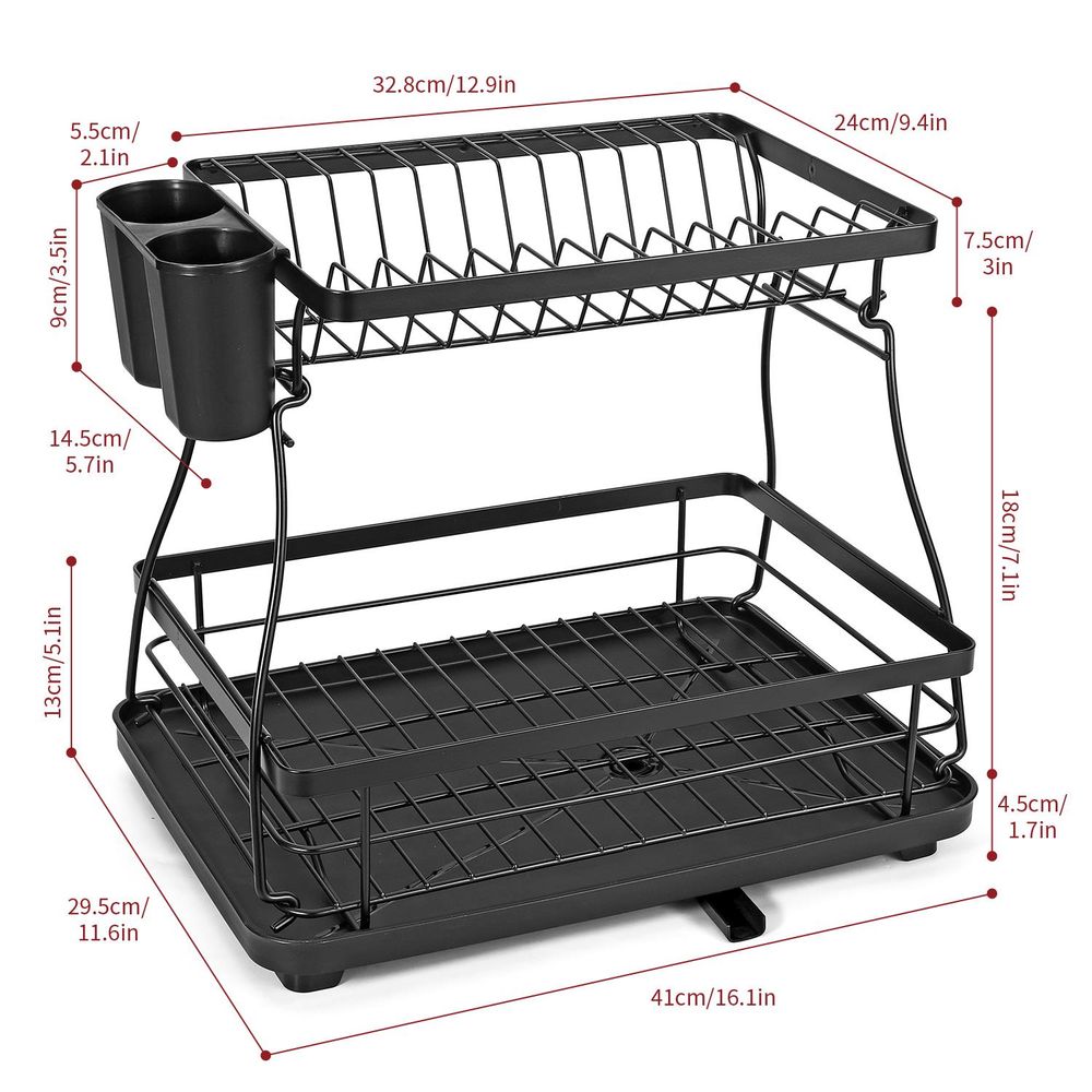 VINSANI BLACK DISH DRAINER